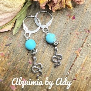 Alquimia Silver and Turquoise Snake Earrings